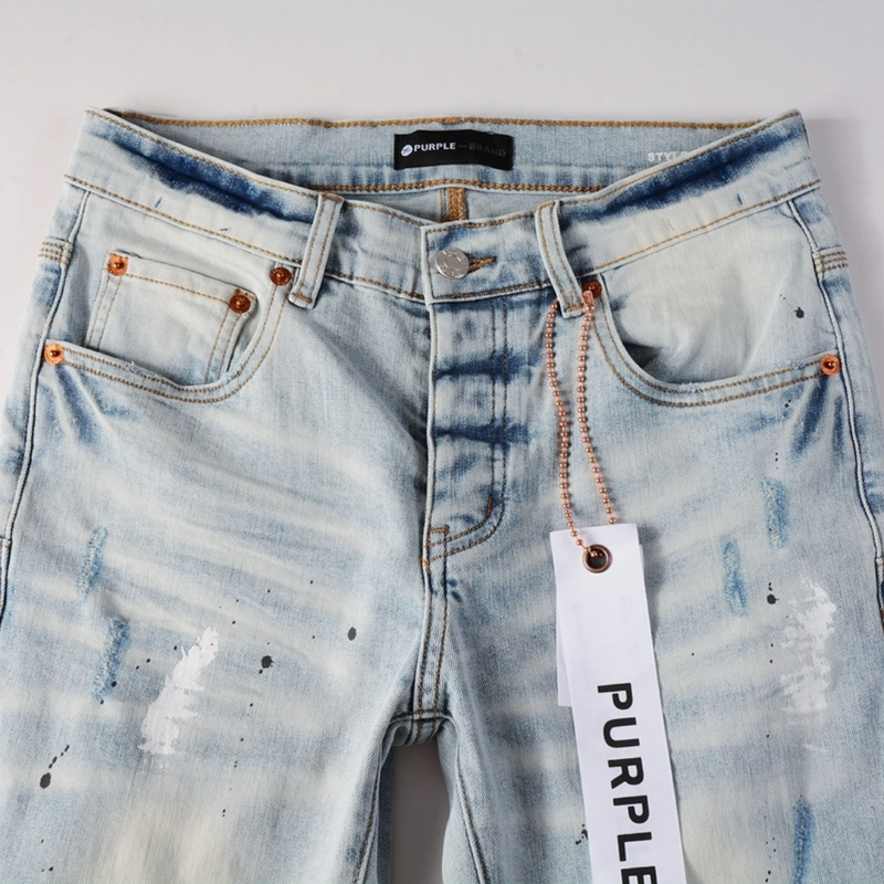 Purple Paint Light Blue Jeans