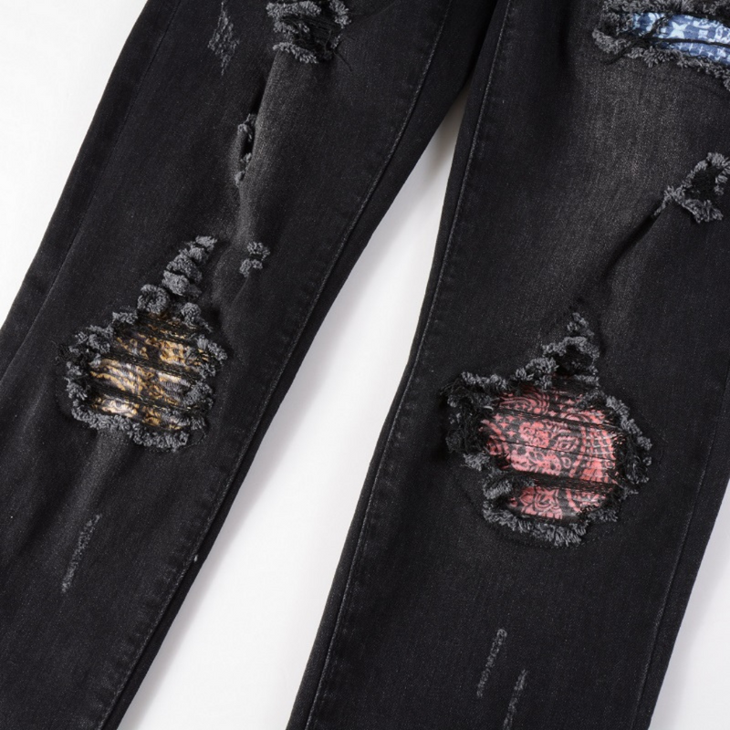 Amr Bandana Black Patch Jeans