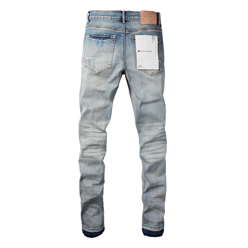 Purple Ripped Blue Jeans