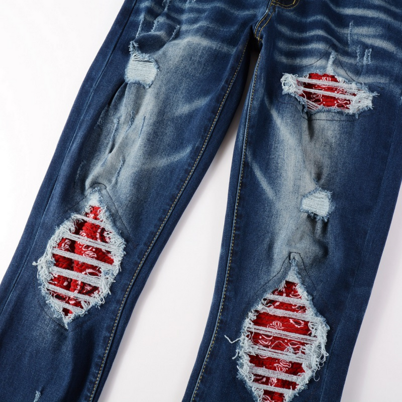 Amr Red Bandana Jeans