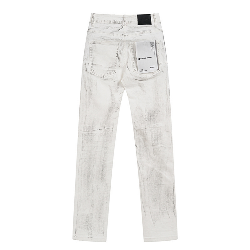 Purple White Distressed Jeans