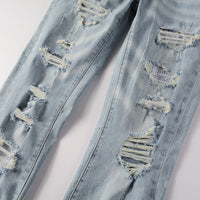 Amr Light Blue Patch Jeans Azul