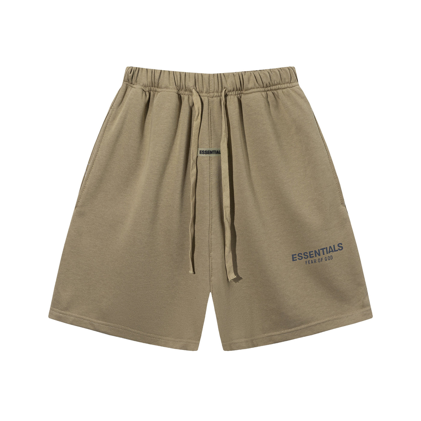 Essentials Shorts Camo Beige Logo Negro