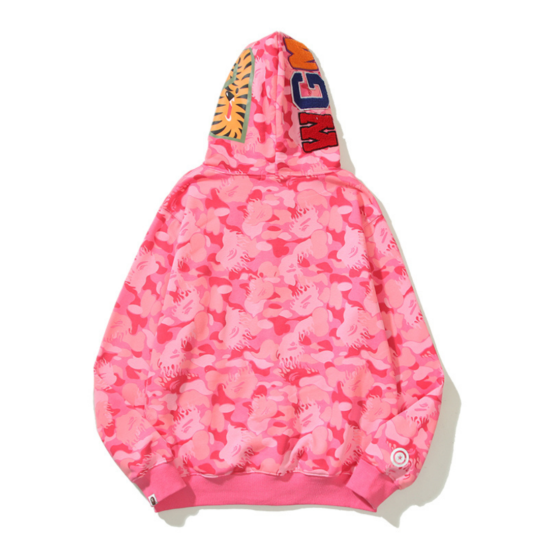 Bape Zip Hoodie Camo Rosa