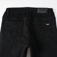Amr Black Patch Ripped Jeans