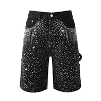 Purple Shorts Negro Estrellas Blancas