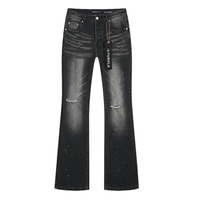Purple Flared Jeans Camo Negro Blanco