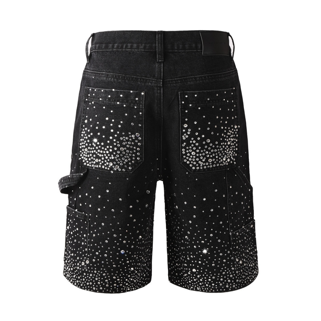 Purple Shorts Negro Estrellas Blancas