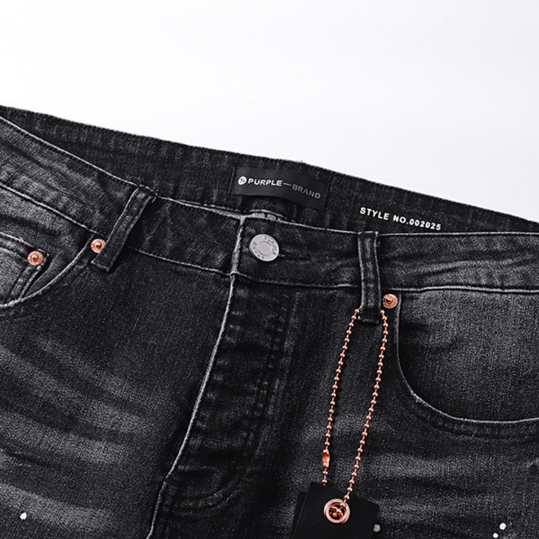 Purple Flared Jeans Camo Negro Blanco