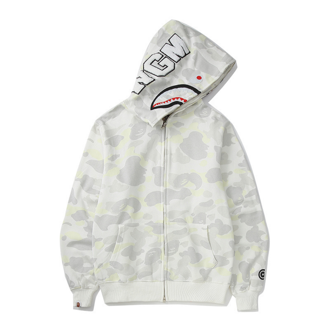 Bape Zip Hoodie Camo Blanco