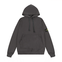Buzo Stone Island Gris Negro Logo Verde