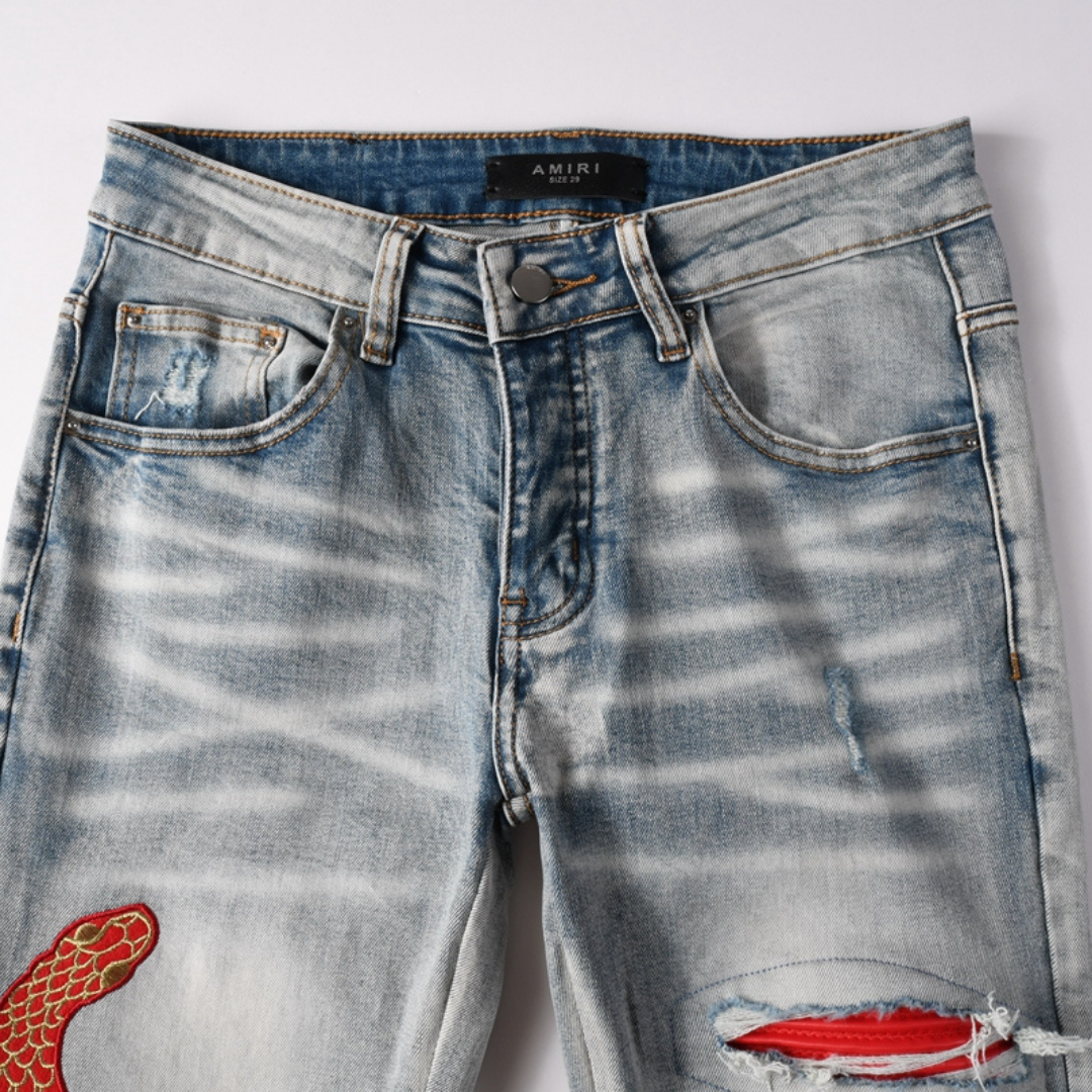 Amiri Red Snake Jeans · Talla 28 · Stock 1