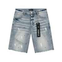 Purple Shorts Lavado Claro Roturas 6