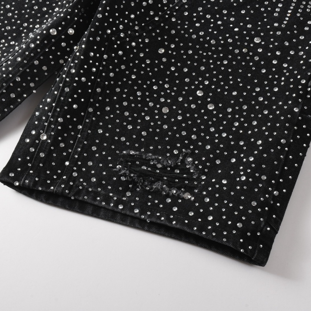 Purple Shorts Negro Estrellas Blancas