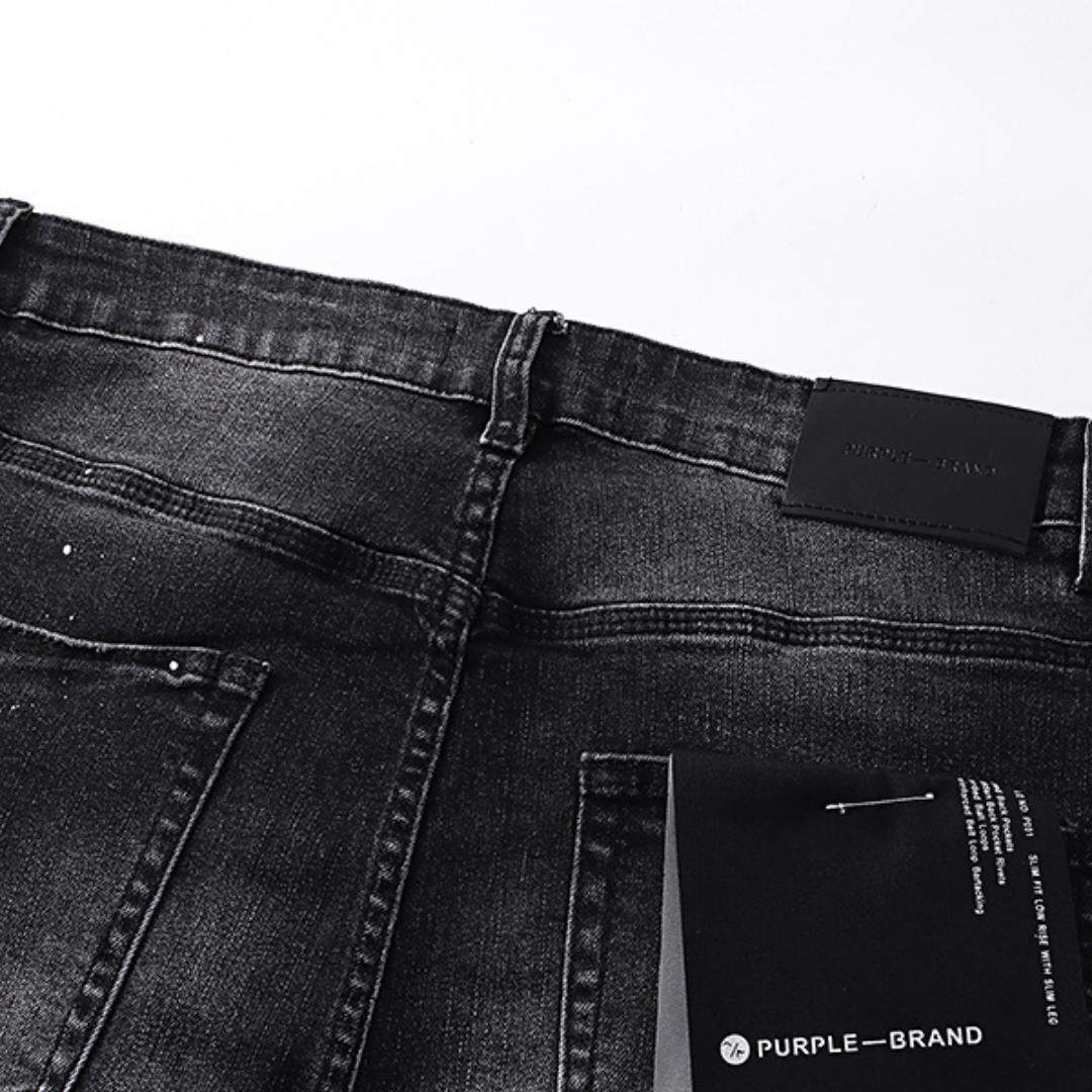 Purple Flared Jeans Camo Negro Blanco