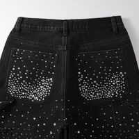 Purple Shorts Negro Estrellas Blancas