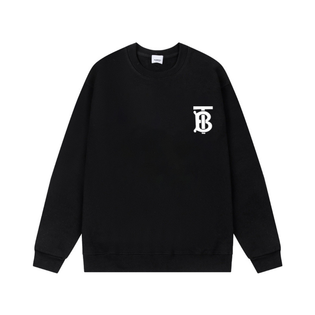 Monogram Hoodie Negro Logotipo Blanco