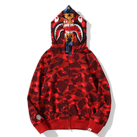Bape Shark Hoodie Camo Rojo