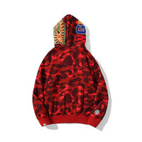 Bape Shark Hoodie Camo Rojo