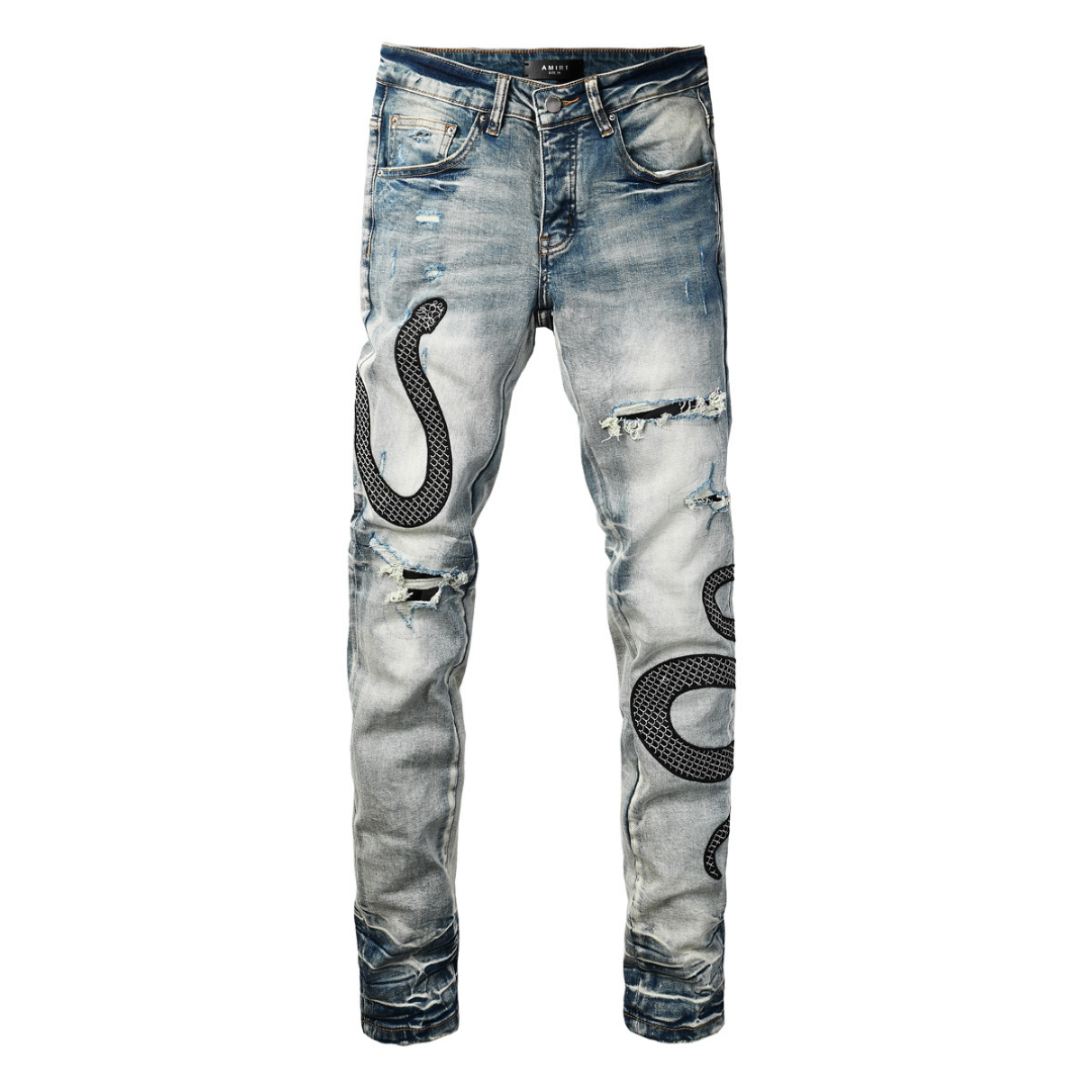 Amr Black Snake Jeans Negro