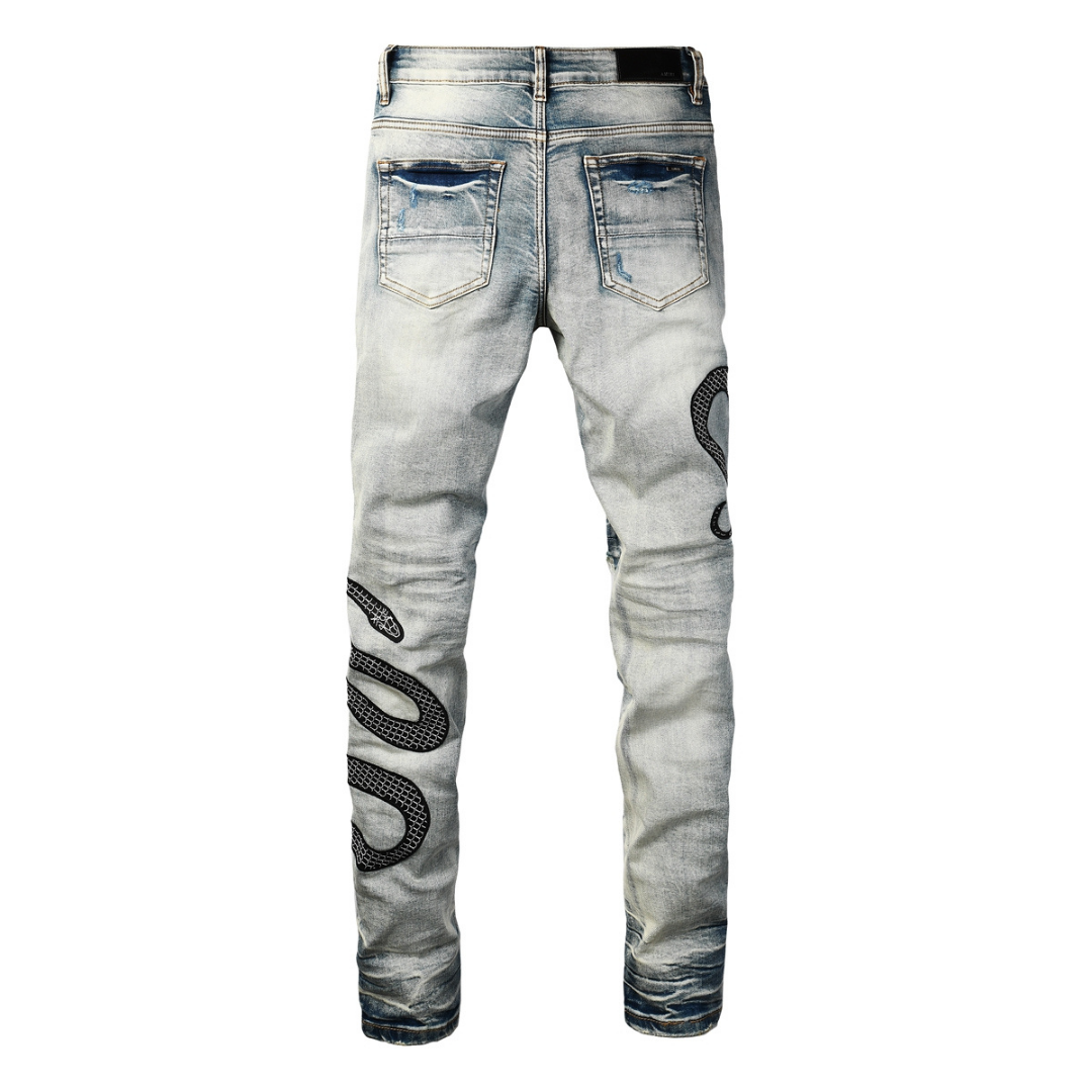 Amr Black Snake Jeans Negro