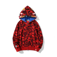 Bape Shark Hoodie Camo Rojo