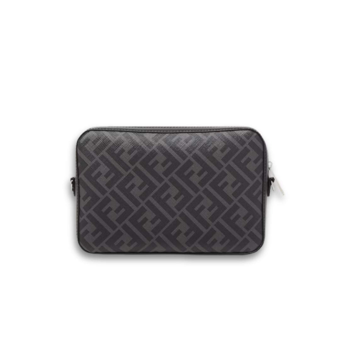 Messenger Bag Negro Monograma Amarillo