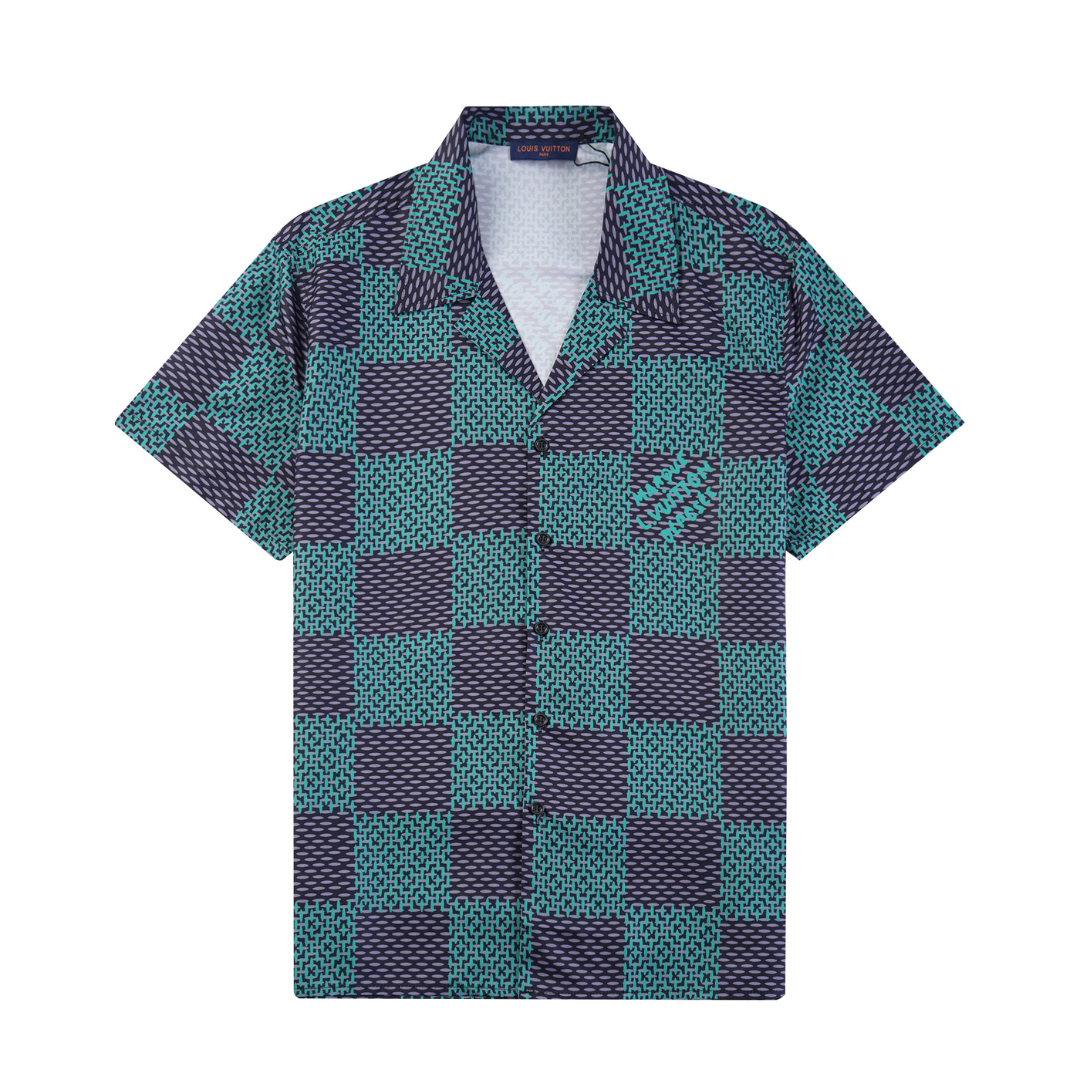 Monogram Short Set Check Azul Verde