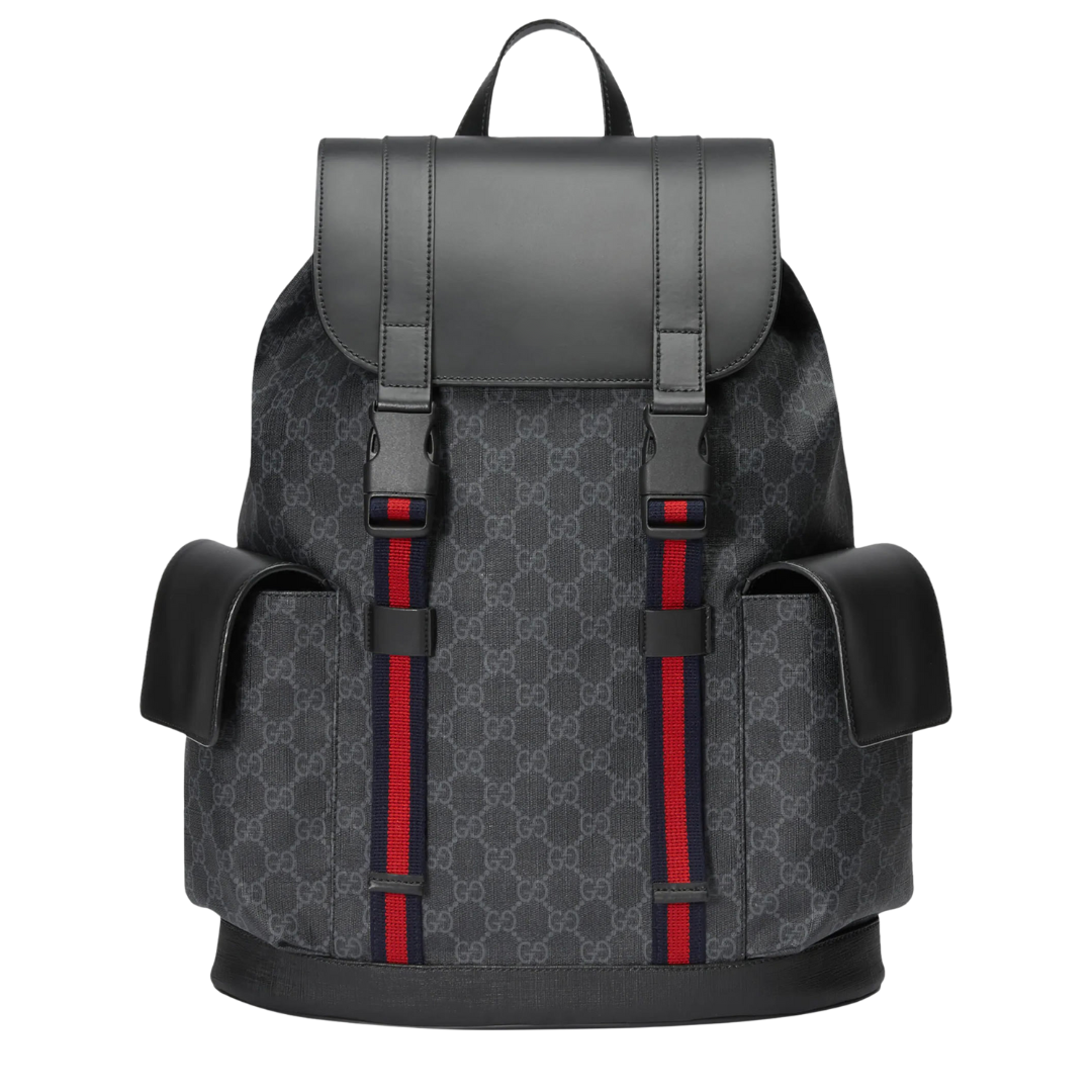 Messenger Backpack Monograma Negro Rojo