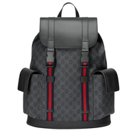 Messenger Backpack Monograma Negro Rojo