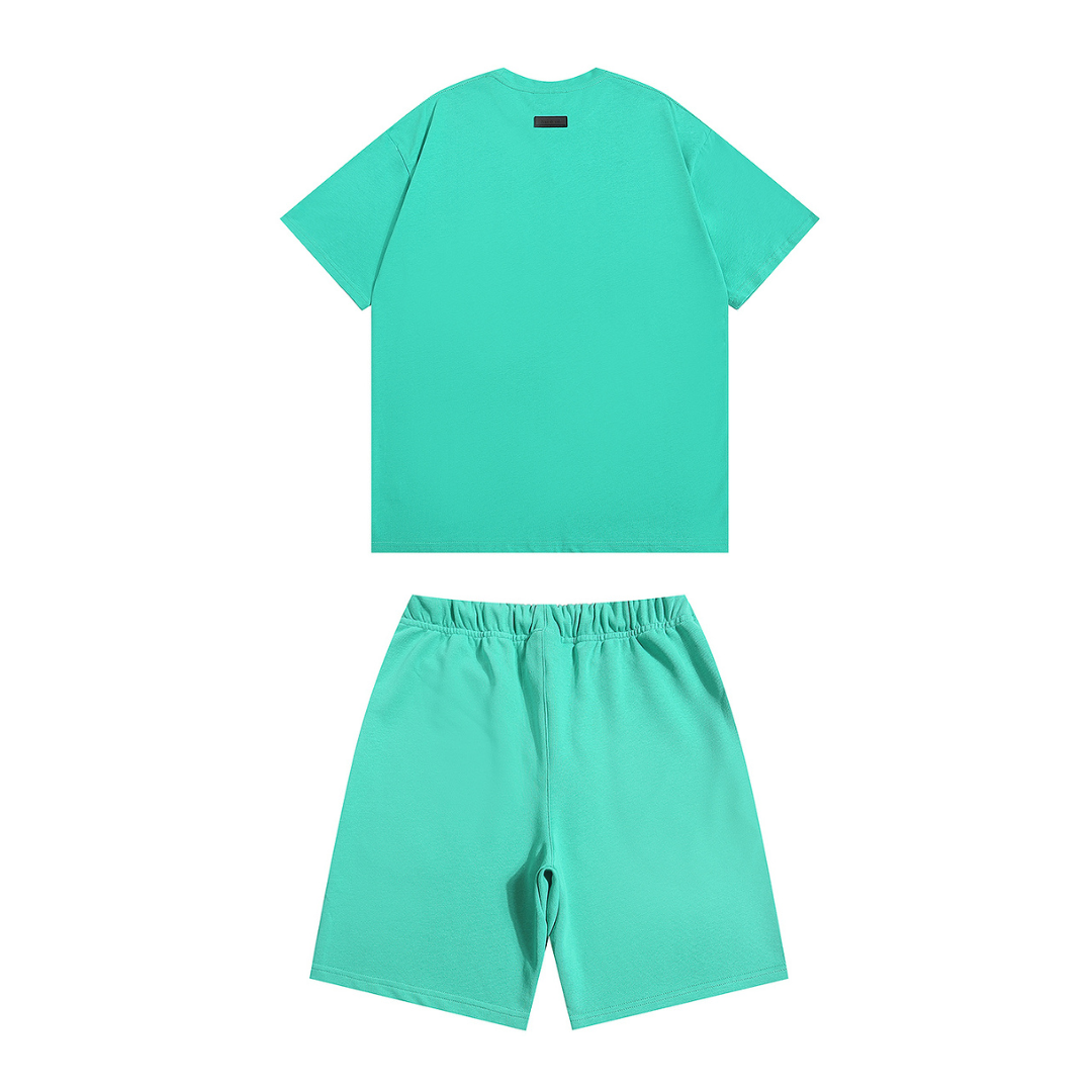 Essentials Short Set Cielo Blanco Monograma