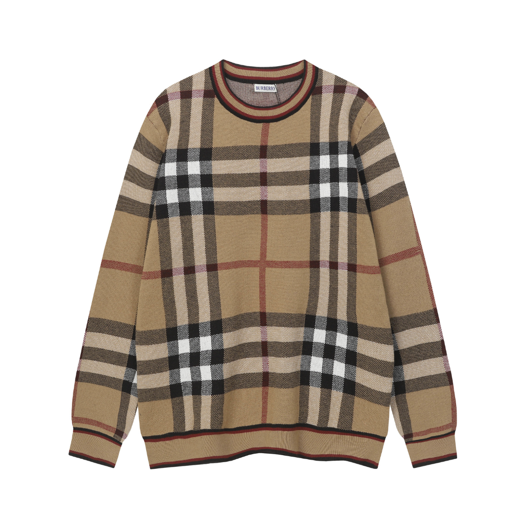 Monogram Sweater Tartan Beige