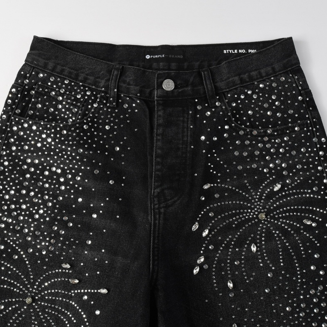 Purple Shorts Negro Estrellas Blancas 2