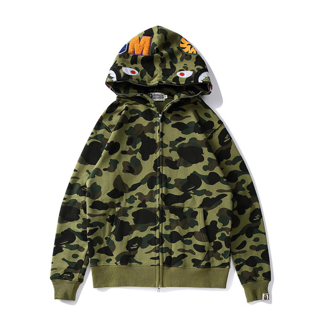 Bape Zip Hoodie Camo Verde