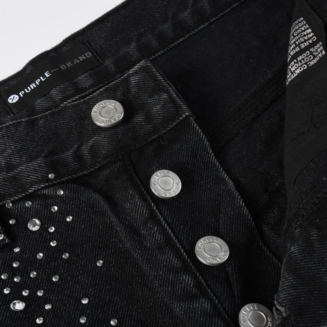 Purple Shorts Negro Estrellas Blancas 2