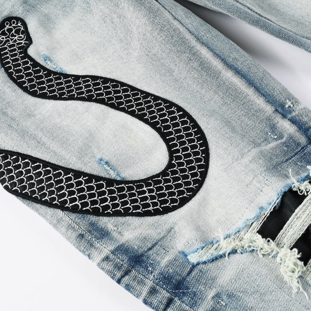 Amr Black Snake Jeans Negro