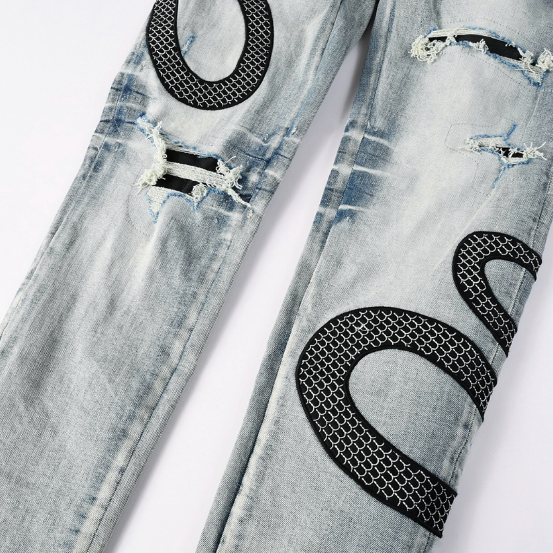 Amr Black Snake Jeans Negro