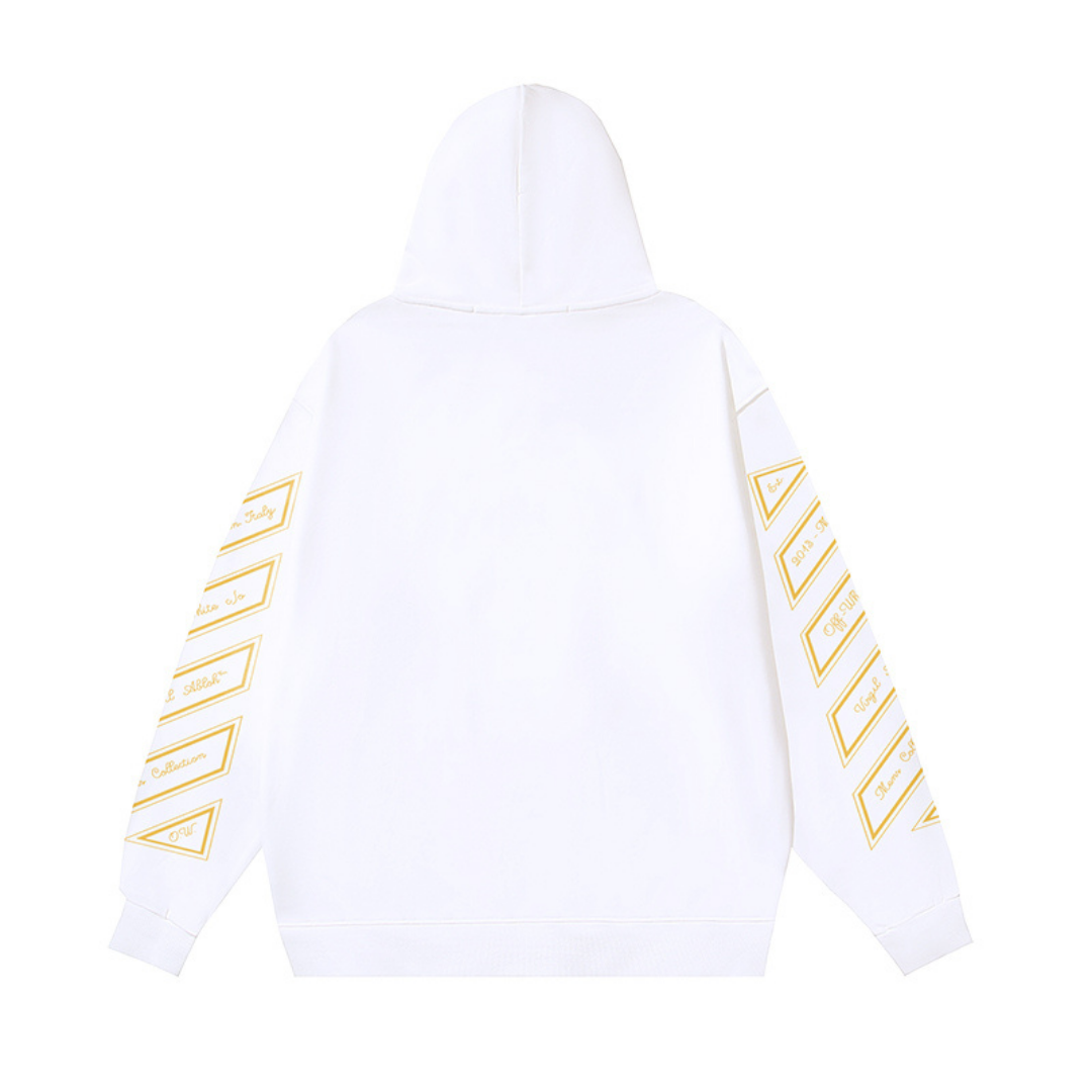Off-White Off-W Monogram Hoodie - Negro Blanco Oro Letras Amarillo