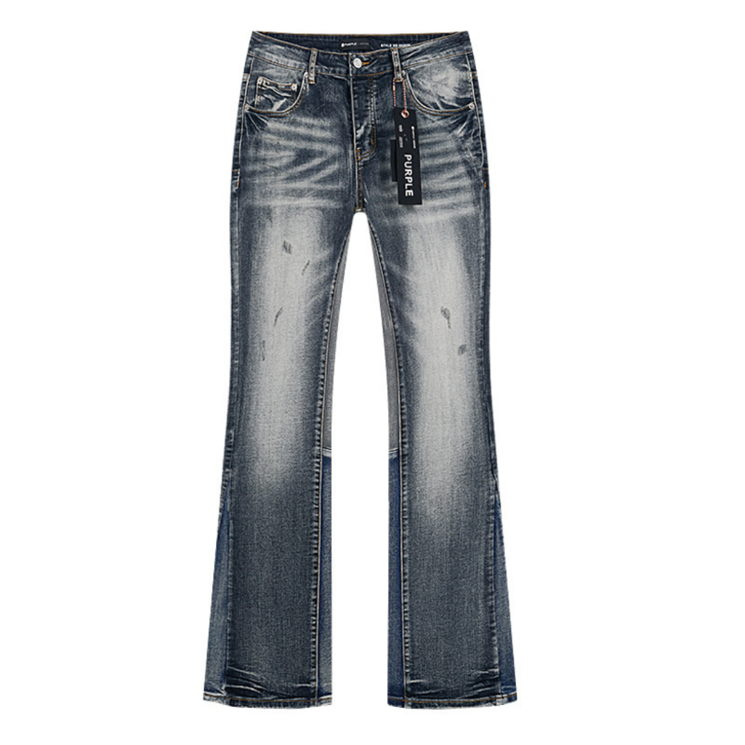 Purple Flared Jeans Azul Camo