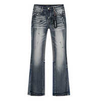 Purple Flared Jeans Azul Camo