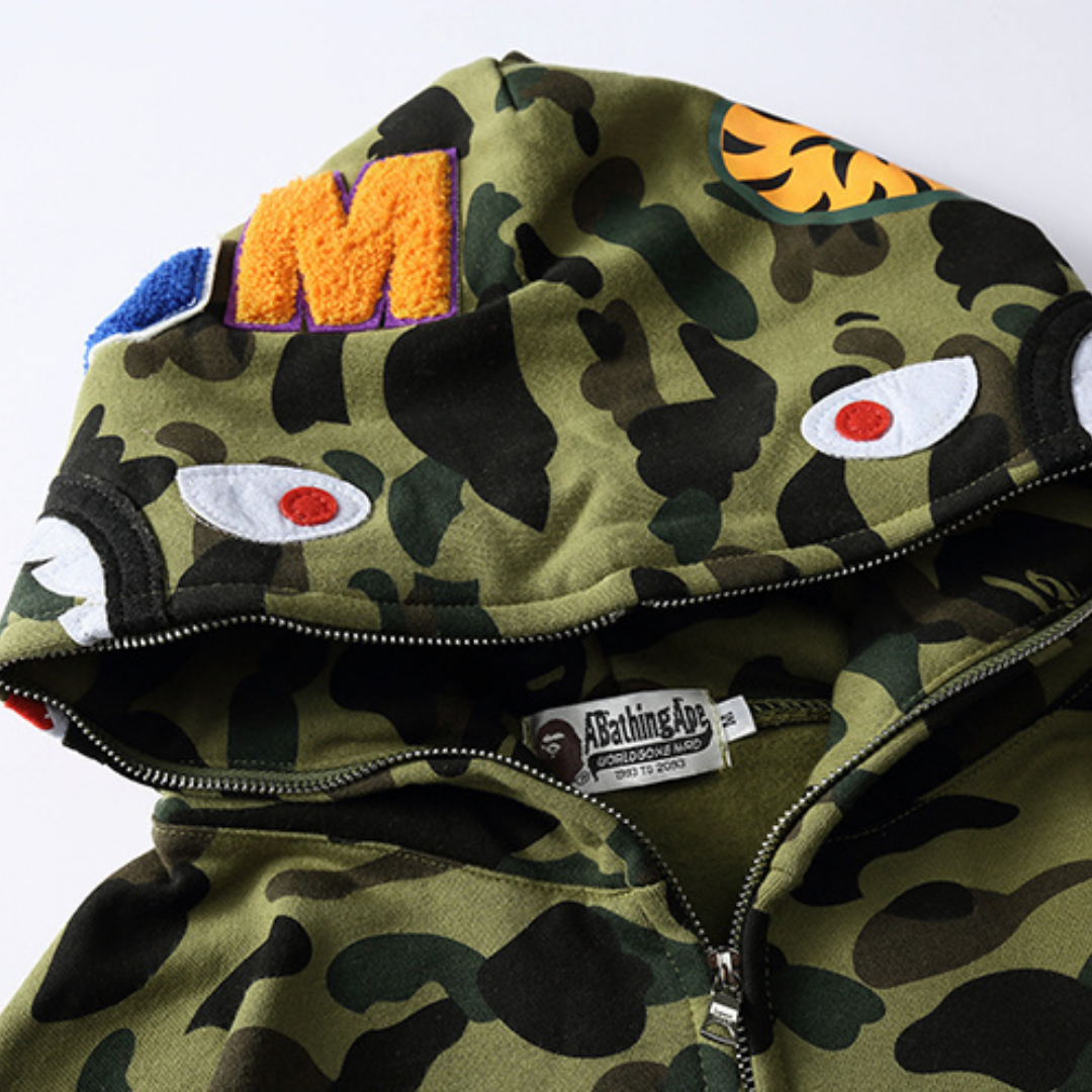 Bape Zip Hoodie Camo Verde