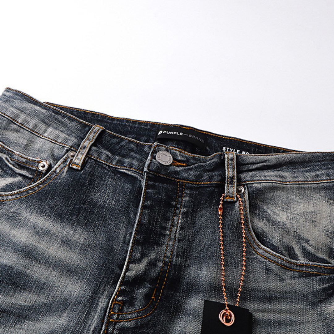 Purple Flared Jeans Azul Camo