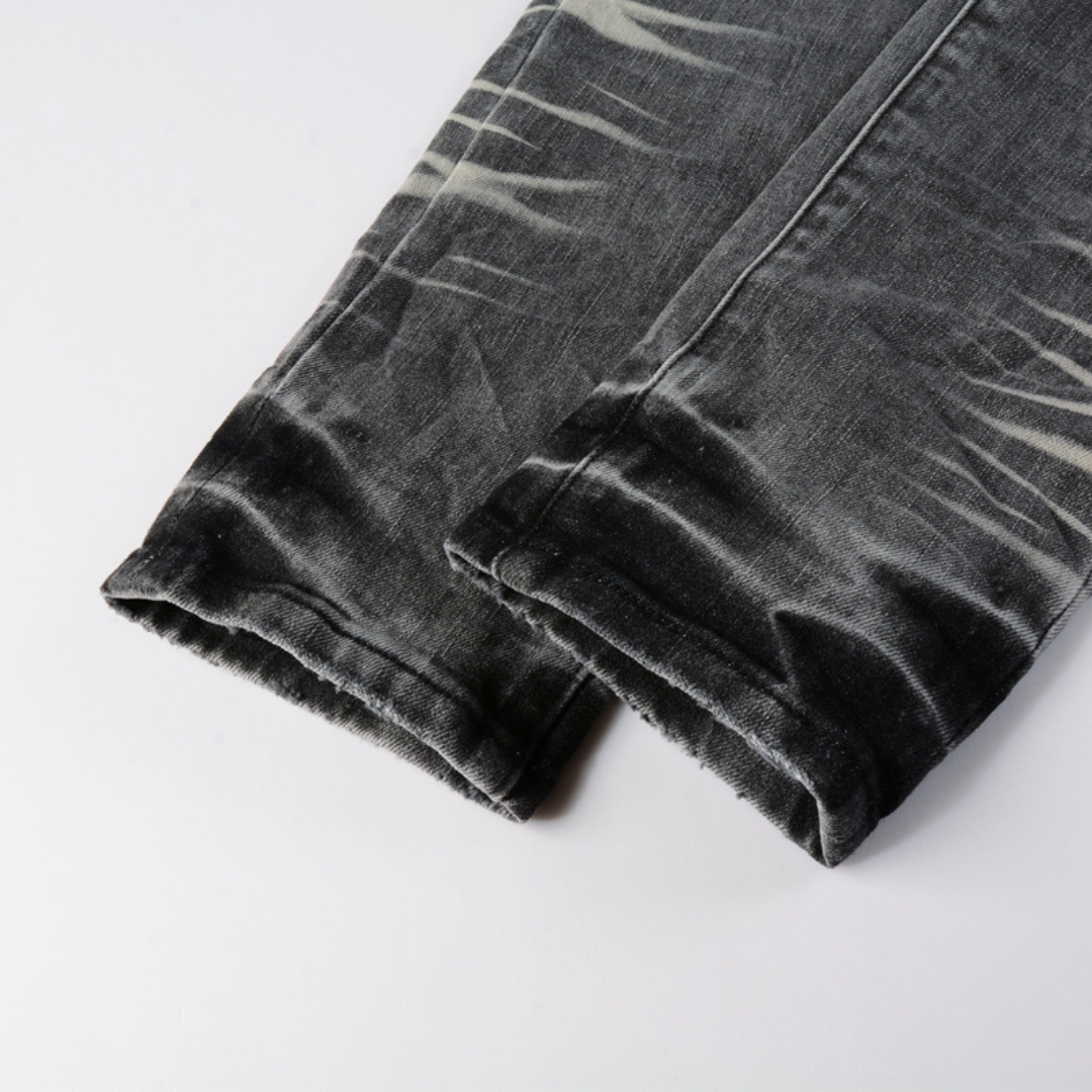 Purple Gradient Grey Ripped Jeans