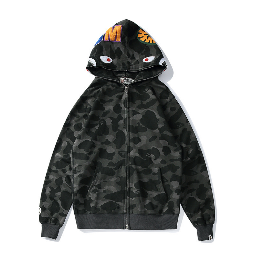 Bape Zip Hoodie Camo Negro 2