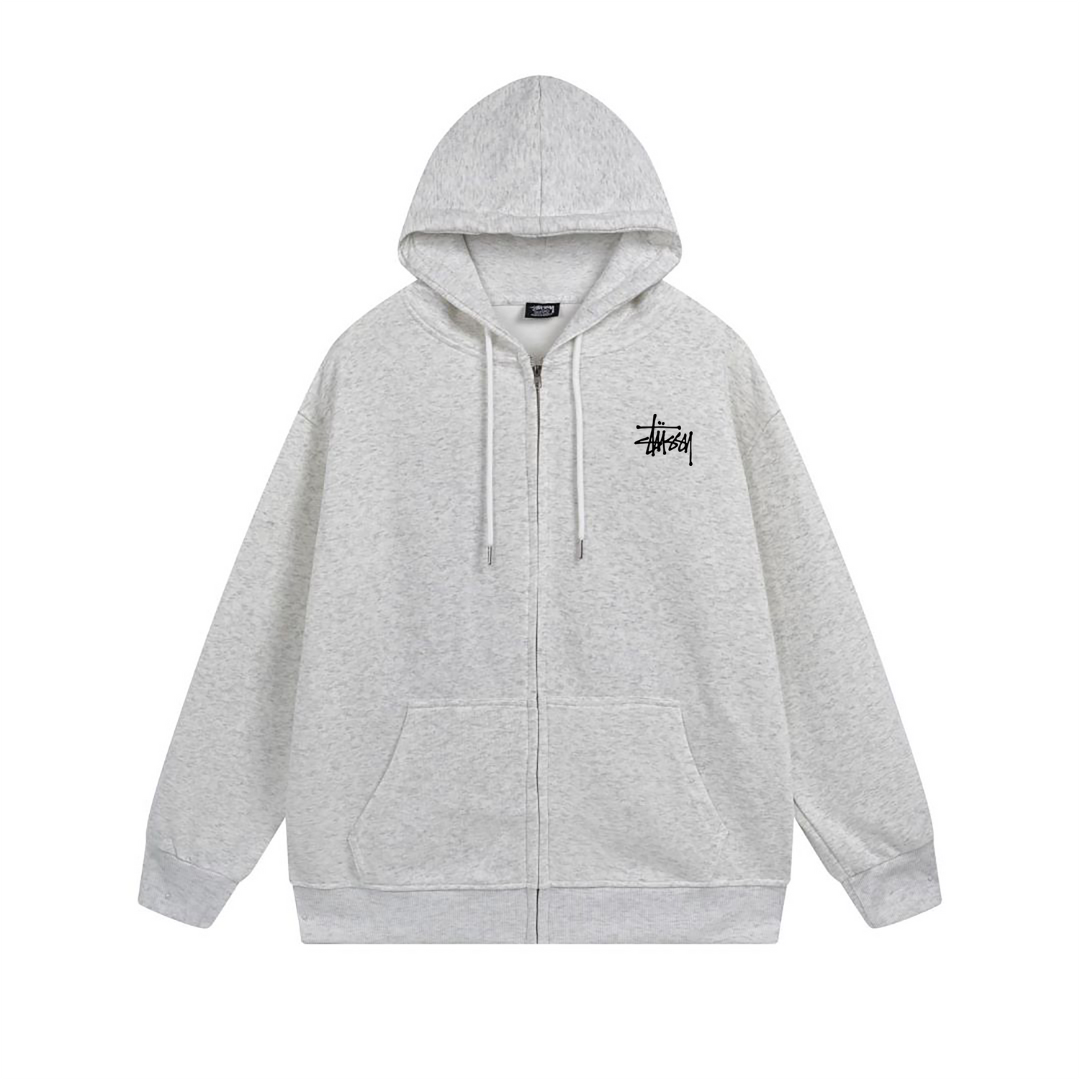 Buzo Stussy Gris Blanco