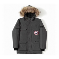 Goose Jacket Camo Negro Logo Rojo