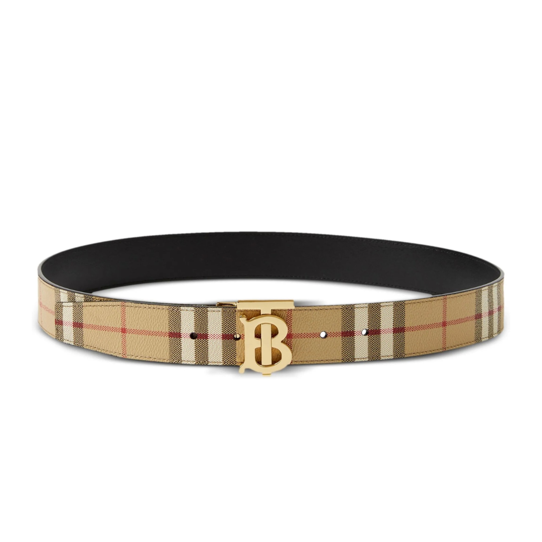 Monogram Belt Beige Tartan