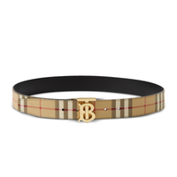 Monogram Belt Beige Tartan