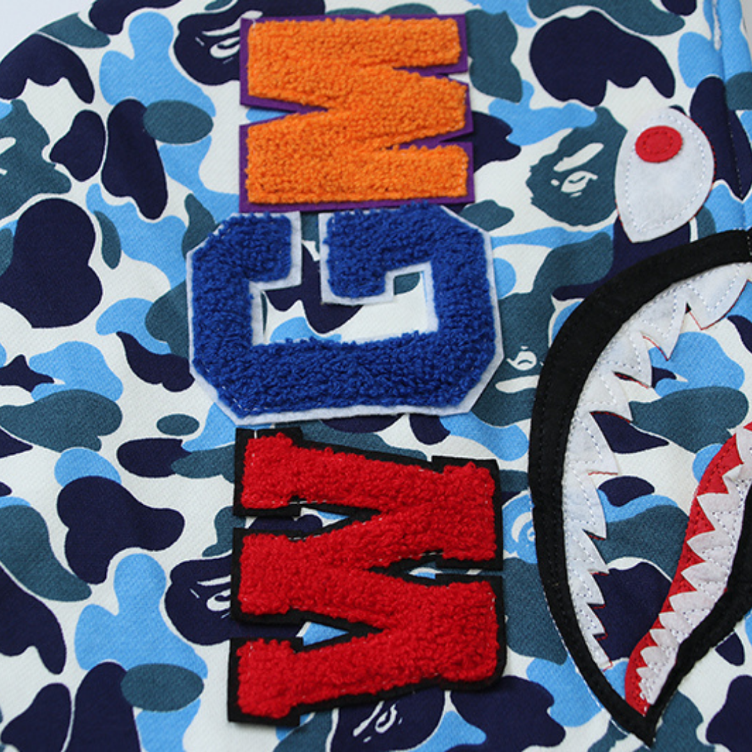 Bape Zip Hoodie Camo Azul Rosa