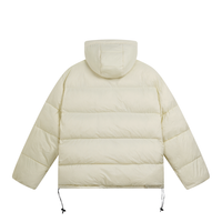 Stussy Puffer Jacket Crema Logo Negro